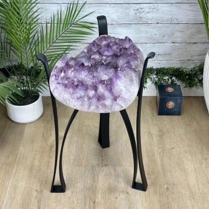 Brazilian Amethyst Geode Side Table, 39.6 lbs, 21.7" Tall #1384 - 0036 - Brazil GemsBrazil GemsBrazilian Amethyst Geode Side Table, 39.6 lbs, 21.7" Tall #1384 - 0036Tables: Side1384 - 0036