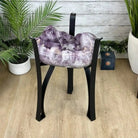 Brazilian Amethyst Geode Side Table, 57 lbs, 21.7" Tall #1384 - 0038 - Brazil GemsBrazil GemsBrazilian Amethyst Geode Side Table, 57 lbs, 21.7" Tall #1384 - 0038Tables: Side1384 - 0038