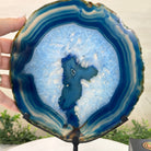 Brazilian Blue Agate Slice on a Metal Stand, 11.5" Tall #5055 - 0141 - Brazil GemsBrazil GemsBrazilian Blue Agate Slice on a Metal Stand, 11.5" Tall #5055 - 0141Slices on Fixed Bases5055 - 0141