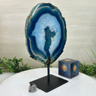 Brazilian Blue Agate Slice on a Metal Stand, 11.5" Tall #5055 - 0141 - Brazil GemsBrazil GemsBrazilian Blue Agate Slice on a Metal Stand, 11.5" Tall #5055 - 0141Slices on Fixed Bases5055 - 0141