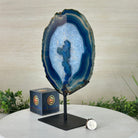 Brazilian Blue Agate Slice on a Metal Stand, 11.5" Tall #5055 - 0141 - Brazil GemsBrazil GemsBrazilian Blue Agate Slice on a Metal Stand, 11.5" Tall #5055 - 0141Slices on Fixed Bases5055 - 0141