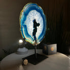 Brazilian Blue Agate Slice on a Metal Stand, 11.5" Tall #5055 - 0141 - Brazil GemsBrazil GemsBrazilian Blue Agate Slice on a Metal Stand, 11.5" Tall #5055 - 0141Slices on Fixed Bases5055 - 0141