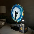 Brazilian Blue Agate Slice on a Metal Stand, 11.5" Tall #5055 - 0141 - Brazil GemsBrazil GemsBrazilian Blue Agate Slice on a Metal Stand, 11.5" Tall #5055 - 0141Slices on Fixed Bases5055 - 0141