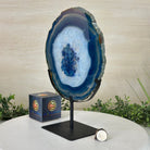 Brazilian Blue Agate Slice on a Metal Stand, 11.5" Tall #5055 - 0148 - Brazil GemsBrazil GemsBrazilian Blue Agate Slice on a Metal Stand, 11.5" Tall #5055 - 0148Slices on Fixed Bases5055 - 0148