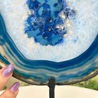 Brazilian Blue Agate Slice on a Metal Stand, 11.5" Tall #5055 - 0148 - Brazil GemsBrazil GemsBrazilian Blue Agate Slice on a Metal Stand, 11.5" Tall #5055 - 0148Slices on Fixed Bases5055 - 0148