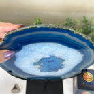 Brazilian Blue Agate Slice on a Metal Stand, 11.5" Tall #5055 - 0148 - Brazil GemsBrazil GemsBrazilian Blue Agate Slice on a Metal Stand, 11.5" Tall #5055 - 0148Slices on Fixed Bases5055 - 0148