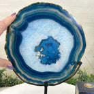 Brazilian Blue Agate Slice on a Metal Stand, 11.5" Tall #5055 - 0148 - Brazil GemsBrazil GemsBrazilian Blue Agate Slice on a Metal Stand, 11.5" Tall #5055 - 0148Slices on Fixed Bases5055 - 0148