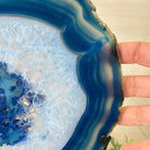 Brazilian Blue Agate Slice on a Metal Stand, 11.5" Tall #5055 - 0148 - Brazil GemsBrazil GemsBrazilian Blue Agate Slice on a Metal Stand, 11.5" Tall #5055 - 0148Slices on Fixed Bases5055 - 0148