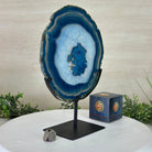 Brazilian Blue Agate Slice on a Metal Stand, 11.5" Tall #5055 - 0148 - Brazil GemsBrazil GemsBrazilian Blue Agate Slice on a Metal Stand, 11.5" Tall #5055 - 0148Slices on Fixed Bases5055 - 0148