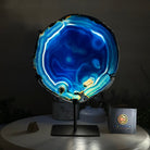 Brazilian Blue Agate Slice on a Metal Stand, 11.7" Tall #5055 - 0147 - Brazil GemsBrazil GemsBrazilian Blue Agate Slice on a Metal Stand, 11.7" Tall #5055 - 0147Slices on Fixed Bases5055 - 0147