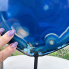 Brazilian Blue Agate Slice on a Metal Stand, 11.7" Tall #5055 - 0147 - Brazil GemsBrazil GemsBrazilian Blue Agate Slice on a Metal Stand, 11.7" Tall #5055 - 0147Slices on Fixed Bases5055 - 0147