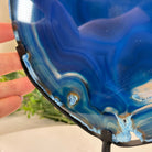 Brazilian Blue Agate Slice on a Metal Stand, 11.7" Tall #5055 - 0147 - Brazil GemsBrazil GemsBrazilian Blue Agate Slice on a Metal Stand, 11.7" Tall #5055 - 0147Slices on Fixed Bases5055 - 0147