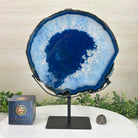 Brazilian Blue Agate Slice on a Metal Stand, 12.2" Tall #5055 - 0157 - Brazil GemsBrazil GemsBrazilian Blue Agate Slice on a Metal Stand, 12.2" Tall #5055 - 0157Slices on Fixed Bases5055 - 0157