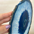 Brazilian Blue Agate Slice on a Metal Stand, 12.3" Tall #5055 - 0146 - Brazil GemsBrazil GemsBrazilian Blue Agate Slice on a Metal Stand, 12.3" Tall #5055 - 0146Slices on Fixed Bases5055 - 0146