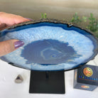 Brazilian Blue Agate Slice on a Metal Stand, 12.5" Tall #5055 - 0153 - Brazil GemsBrazil GemsBrazilian Blue Agate Slice on a Metal Stand, 12.5" Tall #5055 - 0153Slices on Fixed Bases5055 - 0153