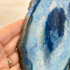 Brazilian Blue Agate Slice on a Metal Stand, 12.8" Tall #5055 - 0160 - Brazil GemsBrazil GemsBrazilian Blue Agate Slice on a Metal Stand, 12.8" Tall #5055 - 0160Slices on Fixed Bases5055 - 0160