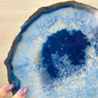 Brazilian Blue Agate Slice on a Metal Stand, 12.8" Tall #5055 - 0160 - Brazil GemsBrazil GemsBrazilian Blue Agate Slice on a Metal Stand, 12.8" Tall #5055 - 0160Slices on Fixed Bases5055 - 0160