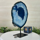 Brazilian Blue Agate Slice on a Metal Stand, 12.8" Tall #5055 - 0160 - Brazil GemsBrazil GemsBrazilian Blue Agate Slice on a Metal Stand, 12.8" Tall #5055 - 0160Slices on Fixed Bases5055 - 0160