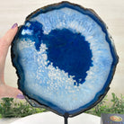 Brazilian Blue Agate Slice on a Metal Stand, 12.8" Tall #5055 - 0160 - Brazil GemsBrazil GemsBrazilian Blue Agate Slice on a Metal Stand, 12.8" Tall #5055 - 0160Slices on Fixed Bases5055 - 0160