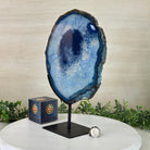 Brazilian Blue Agate Slice on a Metal Stand, 12.8" Tall #5055 - 0160 - Brazil GemsBrazil GemsBrazilian Blue Agate Slice on a Metal Stand, 12.8" Tall #5055 - 0160Slices on Fixed Bases5055 - 0160