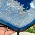 Brazilian Blue Agate Slice on a Metal Stand, 12.8" Tall #5055 - 0160 - Brazil GemsBrazil GemsBrazilian Blue Agate Slice on a Metal Stand, 12.8" Tall #5055 - 0160Slices on Fixed Bases5055 - 0160