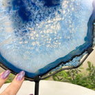 Brazilian Blue Agate Slice on a Metal Stand, 12.8" Tall #5055 - 0160 - Brazil GemsBrazil GemsBrazilian Blue Agate Slice on a Metal Stand, 12.8" Tall #5055 - 0160Slices on Fixed Bases5055 - 0160