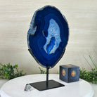 Brazilian Blue Agate Slice on a Metal Stand, 13.2" Tall #5055 - 0140 - Brazil GemsBrazil GemsBrazilian Blue Agate Slice on a Metal Stand, 13.2" Tall #5055 - 0140Slices on Fixed Bases5055 - 0140