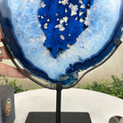 Brazilian Blue Agate Slice on a Metal Stand, 13.2" Tall #5055 - 0143 - Brazil GemsBrazil GemsBrazilian Blue Agate Slice on a Metal Stand, 13.2" Tall #5055 - 0143Slices on Fixed Bases5055 - 0143