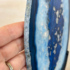 Brazilian Blue Agate Slice on a Metal Stand, 13.2" Tall #5055 - 0143 - Brazil GemsBrazil GemsBrazilian Blue Agate Slice on a Metal Stand, 13.2" Tall #5055 - 0143Slices on Fixed Bases5055 - 0143