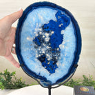 Brazilian Blue Agate Slice on a Metal Stand, 13.2" Tall #5055 - 0143 - Brazil GemsBrazil GemsBrazilian Blue Agate Slice on a Metal Stand, 13.2" Tall #5055 - 0143Slices on Fixed Bases5055 - 0143