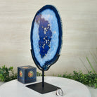 Brazilian Blue Agate Slice on a Metal Stand, 13.2" Tall #5055 - 0143 - Brazil GemsBrazil GemsBrazilian Blue Agate Slice on a Metal Stand, 13.2" Tall #5055 - 0143Slices on Fixed Bases5055 - 0143