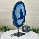 Brazilian Blue Agate Slice on a Metal Stand, 13.5" Tall #5055 - 0144 - Brazil GemsBrazil GemsBrazilian Blue Agate Slice on a Metal Stand, 13.5" Tall #5055 - 0144Slices on Fixed Bases5055 - 0144