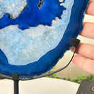 Brazilian Blue Agate Slice on a Metal Stand, 13.5" Tall #5055 - 0144 - Brazil GemsBrazil GemsBrazilian Blue Agate Slice on a Metal Stand, 13.5" Tall #5055 - 0144Slices on Fixed Bases5055 - 0144