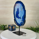 Brazilian Blue Agate Slice on a Metal Stand, 13.5" Tall #5055 - 0144 - Brazil GemsBrazil GemsBrazilian Blue Agate Slice on a Metal Stand, 13.5" Tall #5055 - 0144Slices on Fixed Bases5055 - 0144