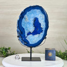 Brazilian Blue Agate Slice on a Metal Stand, 13.5" Tall #5055 - 0144 - Brazil GemsBrazil GemsBrazilian Blue Agate Slice on a Metal Stand, 13.5" Tall #5055 - 0144Slices on Fixed Bases5055 - 0144