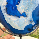 Brazilian Blue Agate Slice on a Metal Stand, 13.5" Tall #5055 - 0144 - Brazil GemsBrazil GemsBrazilian Blue Agate Slice on a Metal Stand, 13.5" Tall #5055 - 0144Slices on Fixed Bases5055 - 0144