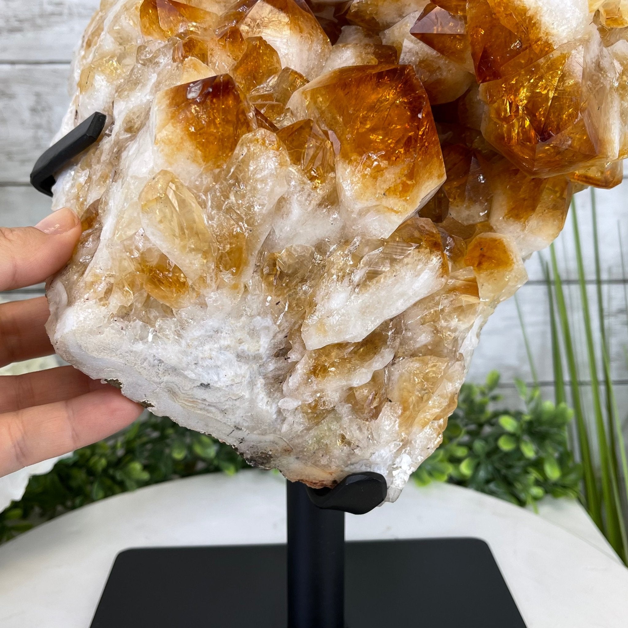 Citrine Crystal Cluster on Metal Base Model #5496-0050 – Brazil Gems