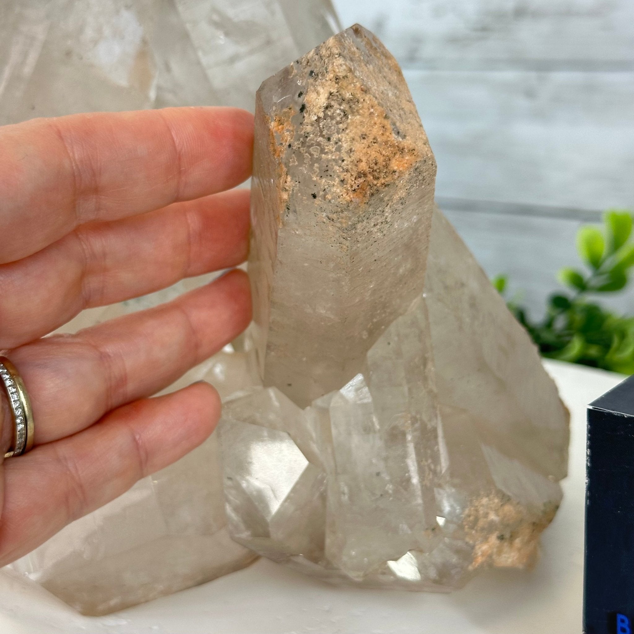 Brazilian Clear Quartz Crystal Cluster 7.4 lbs & 8" Tall #5494-0009 by Brazil Gems® - Brazil GemsBrazil GemsBrazilian Clear Quartz Crystal Cluster 7.4 lbs & 8" Tall #5494-0009 by Brazil Gems®Clusters With Natural Bases5494-0009