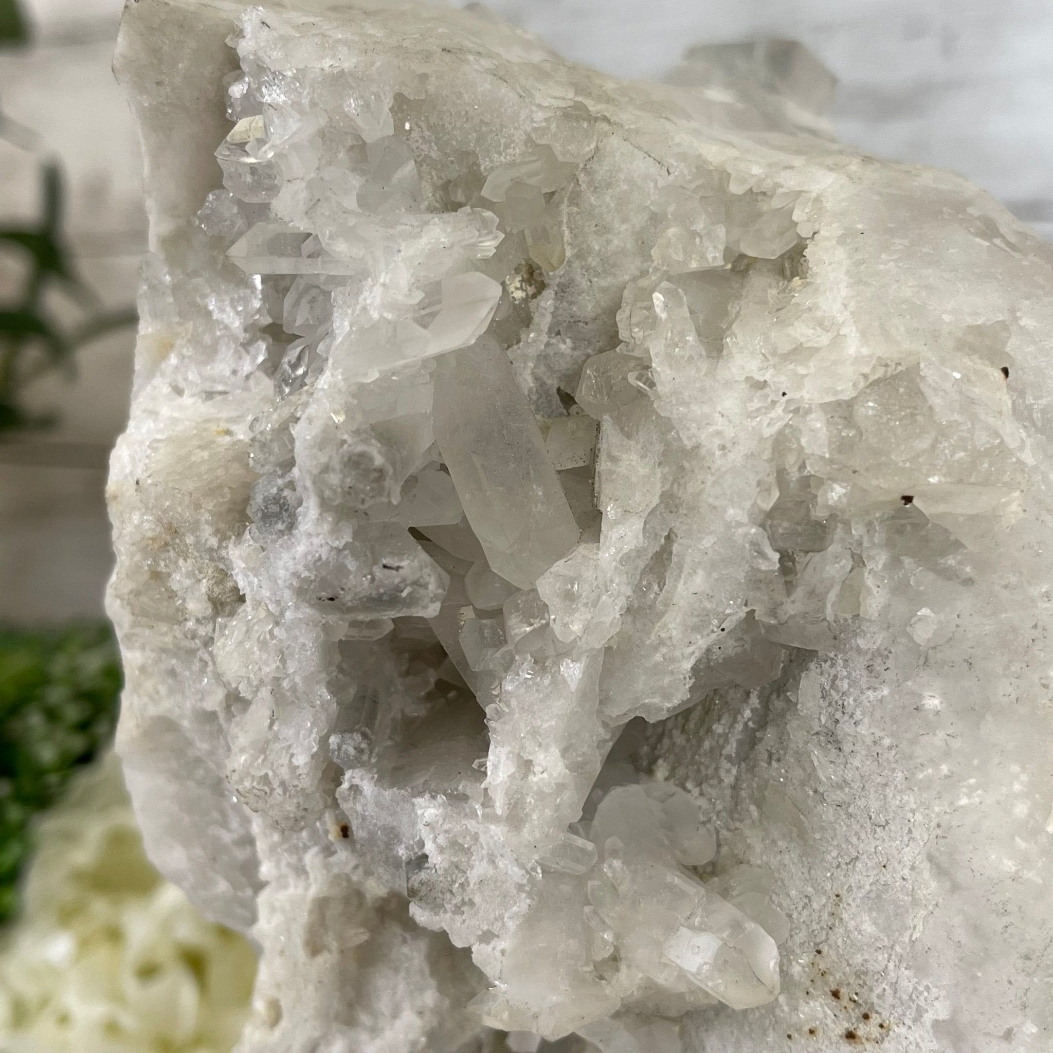 Brazilian Clear Quartz Crystal Cluster, metal base, 7 lbs & 11.5" Tall Model #5495-0029 by Brazil Gems - Brazil GemsBrazil GemsBrazilian Clear Quartz Crystal Cluster, metal base, 7 lbs & 11.5" Tall Model #5495-0029 by Brazil GemsClusters on Fixed Bases5495-0029