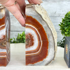 Brazilian Orange Agate Stone Bookends, 6.2 lbs & 6.1" Tall Model #5151OA - 005 - Brazil GemsBrazil GemsBrazilian Orange Agate Stone Bookends, 6.2 lbs & 6.1" Tall Model #5151OA - 005Bookends5151OA - 005