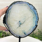 Brazilian Teal Agate Slice on Metal Base, 10.8" Tall #5065TL - 046 - Brazil GemsBrazil GemsBrazilian Teal Agate Slice on Metal Base, 10.8" Tall #5065TL - 046Slices on Fixed Bases5065TL - 046