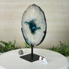 Brazilian Teal Agate Slice on Metal Base, 11.3" Tall #5065TL - 048 - Brazil GemsBrazil GemsBrazilian Teal Agate Slice on Metal Base, 11.3" Tall #5065TL - 048Slices on Fixed Bases5065TL - 048