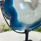 Brazilian Teal Agate Slice on Metal Base, 11.4" Tall #5065TL - 042 - Brazil GemsBrazil GemsBrazilian Teal Agate Slice on Metal Base, 11.4" Tall #5065TL - 042Slices on Fixed Bases5065TL - 042