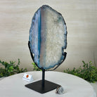 Brazilian Teal Agate Slice on Metal Base, 11.5" Tall #5065TL - 050 - Brazil GemsBrazil GemsBrazilian Teal Agate Slice on Metal Base, 11.5" Tall #5065TL - 050Slices on Fixed Bases5065TL - 050