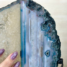 Brazilian Teal Agate Slice on Metal Base, 11.5" Tall #5065TL - 050 - Brazil GemsBrazil GemsBrazilian Teal Agate Slice on Metal Base, 11.5" Tall #5065TL - 050Slices on Fixed Bases5065TL - 050