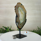 Brazilian Teal Agate Slice on Metal Base, 11.7" Tall #5065TL - 040 - Brazil GemsBrazil GemsBrazilian Teal Agate Slice on Metal Base, 11.7" Tall #5065TL - 040Slices on Fixed Bases5065TL - 040