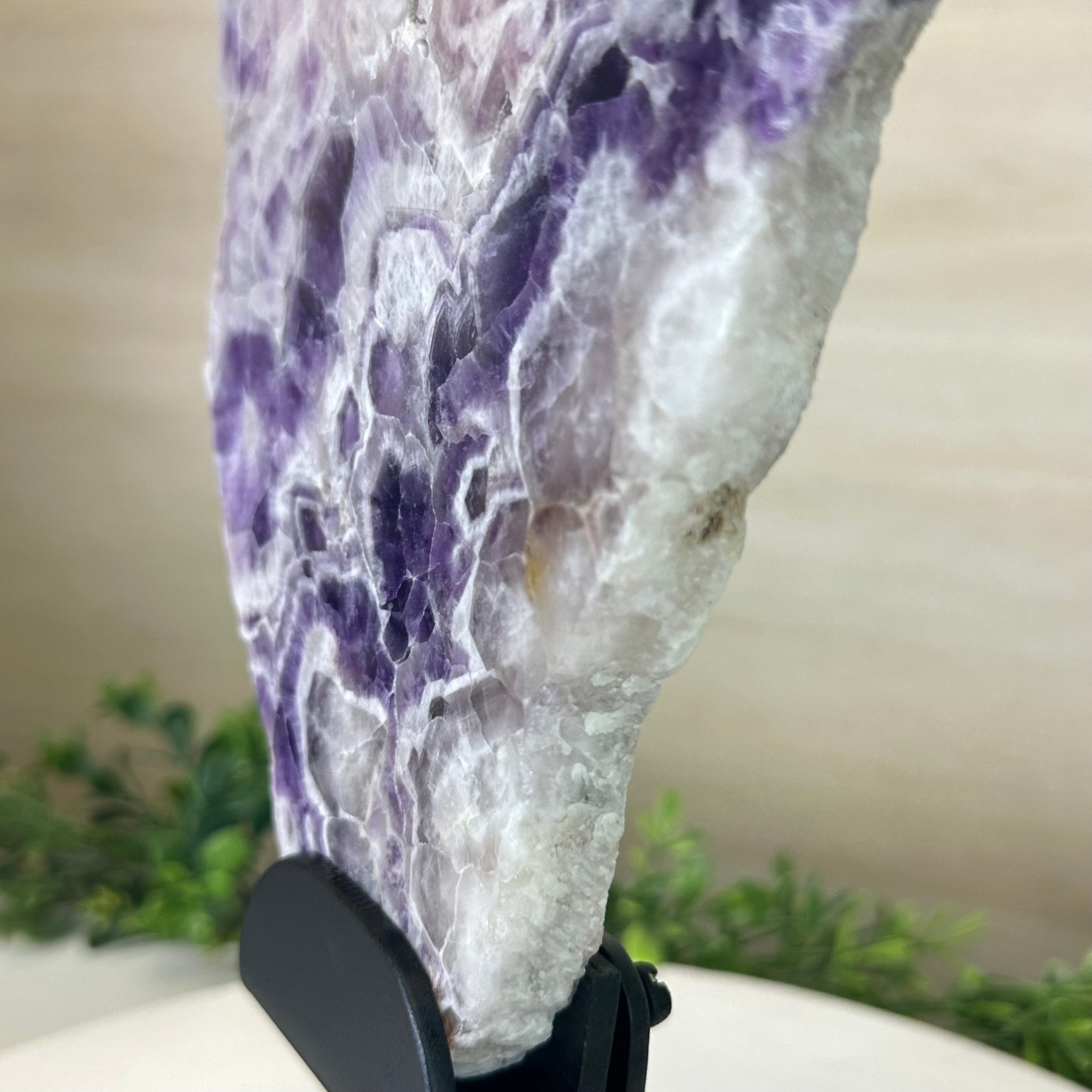 Chevron Amethyst Crystal Slice on a Stand, 4.1 lbs & 12.5" Tall #5621AC - 002 - Brazil GemsBrazil GemsChevron Amethyst Crystal Slice on a Stand, 4.1 lbs & 12.5" Tall #5621AC - 002Slices on Fixed Bases5621AC - 002