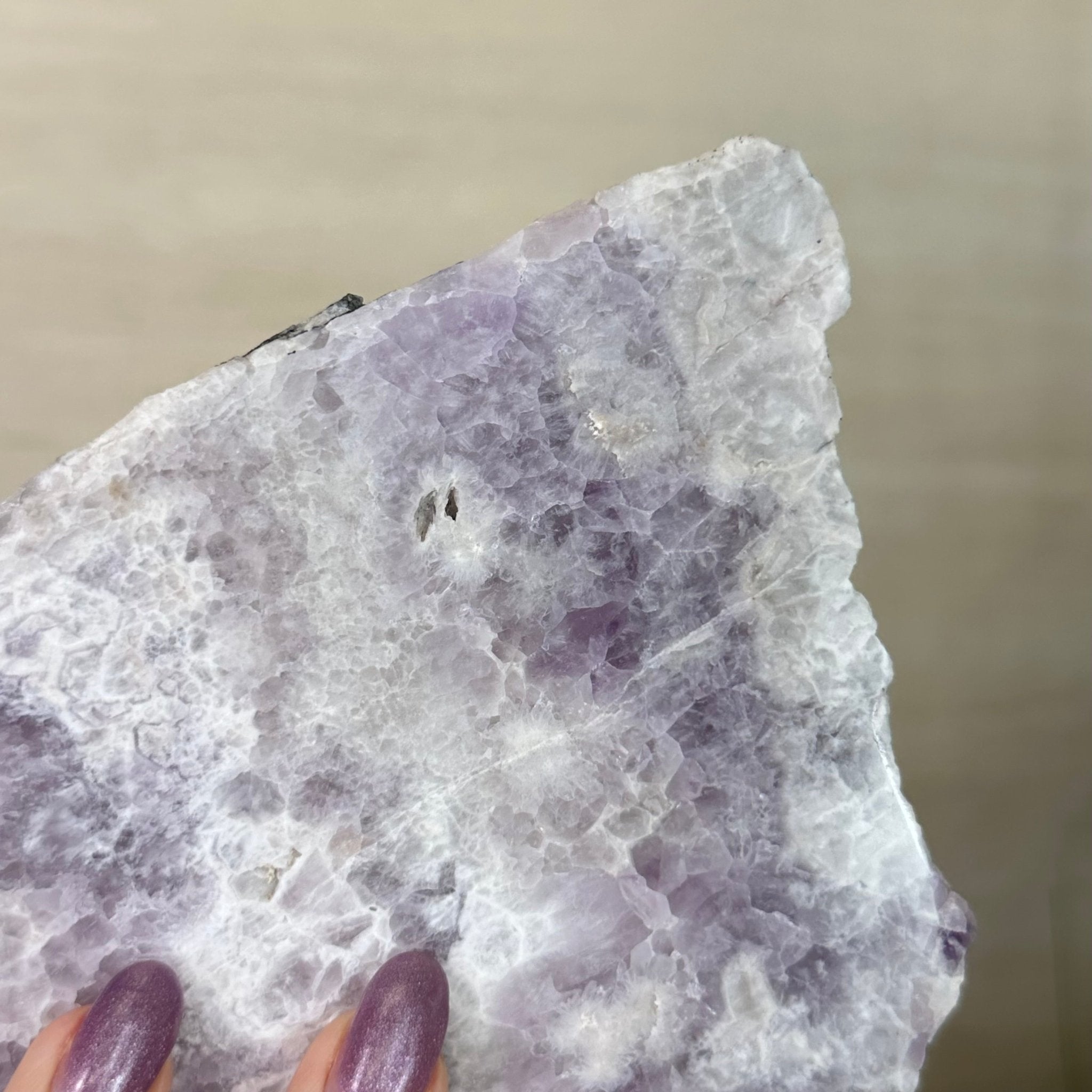 Chevron Amethyst Crystal Slice on a Stand, 4.1 lbs & 12.7" Tall #5621AC - 003 - Brazil GemsBrazil GemsChevron Amethyst Crystal Slice on a Stand, 4.1 lbs & 12.7" Tall #5621AC - 003Slices on Fixed Bases5621AC - 003