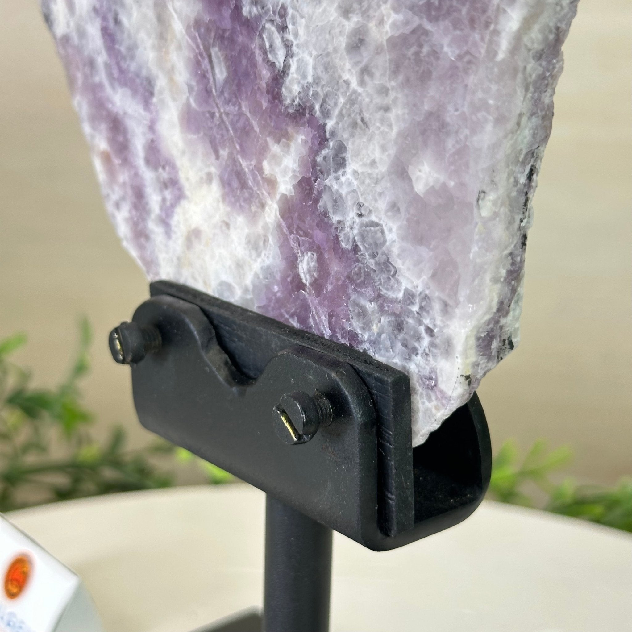 Chevron Amethyst Crystal Slice on a Stand, 4.3 lbs & 12.6" Tall #5621AC - 006 - Brazil GemsBrazil GemsChevron Amethyst Crystal Slice on a Stand, 4.3 lbs & 12.6" Tall #5621AC - 006Slices on Fixed Bases5621AC - 006