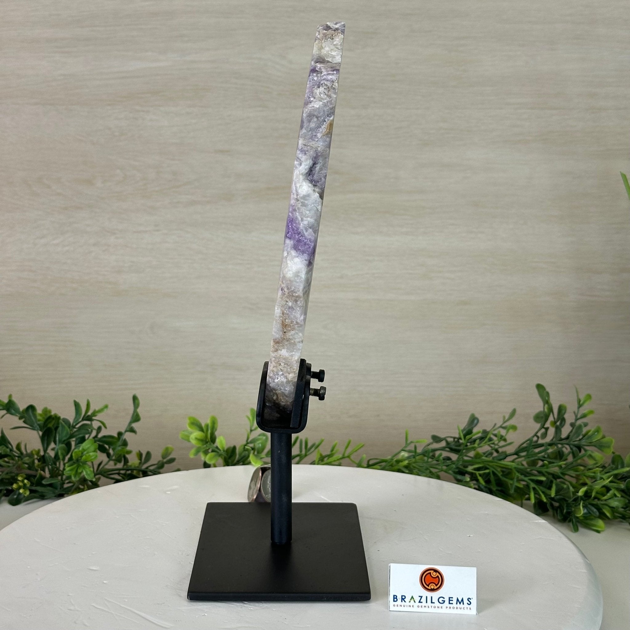 Chevron Amethyst Crystal Slice on a Stand, 4.3 lbs & 12.7" Tall #5621AC - 008 - Brazil GemsBrazil GemsChevron Amethyst Crystal Slice on a Stand, 4.3 lbs & 12.7" Tall #5621AC - 008Slices on Fixed Bases5621AC - 008